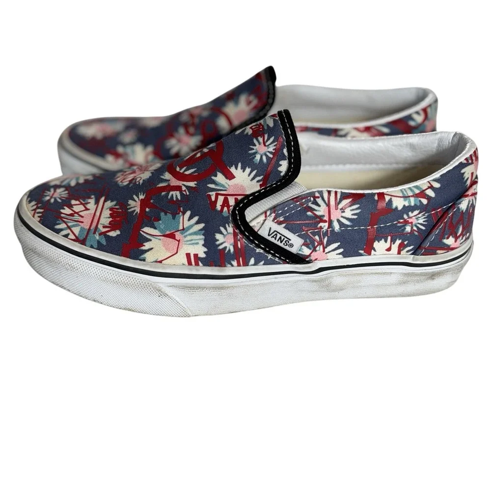 Vans‎ Slip On Shoes Floral Graffiti Print Womens Size 6
